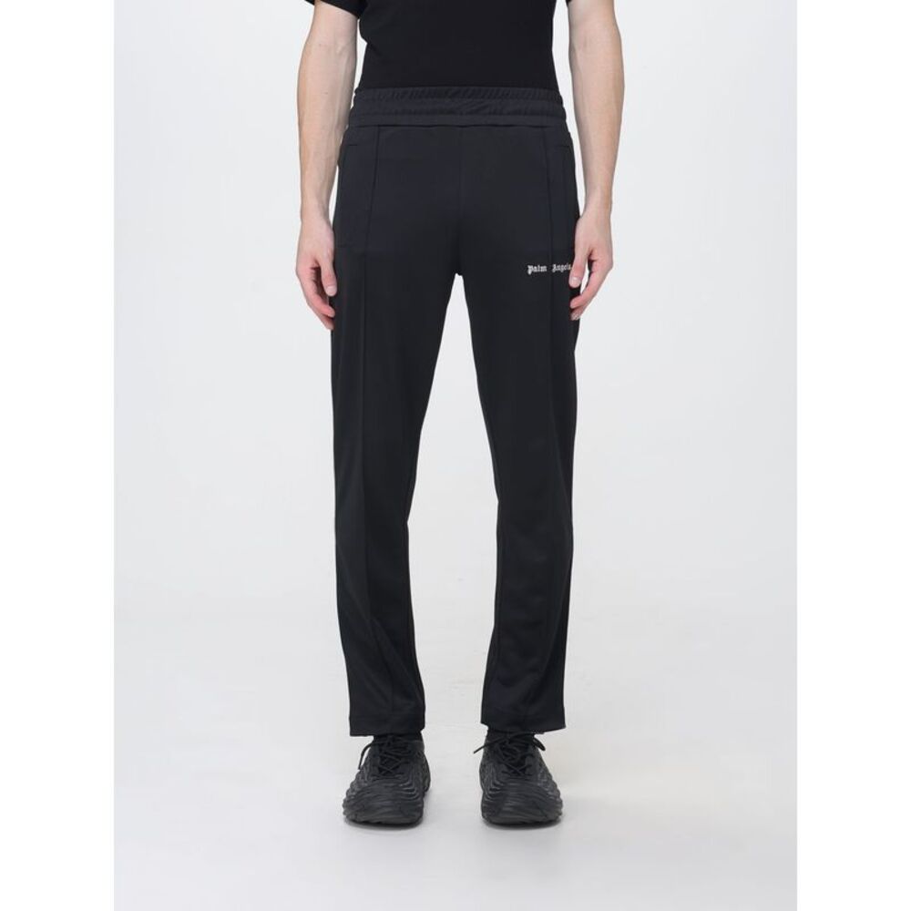 Palm Angels Men Palm Angels Slim Fit Technical Fabric Track Trousers With Logo